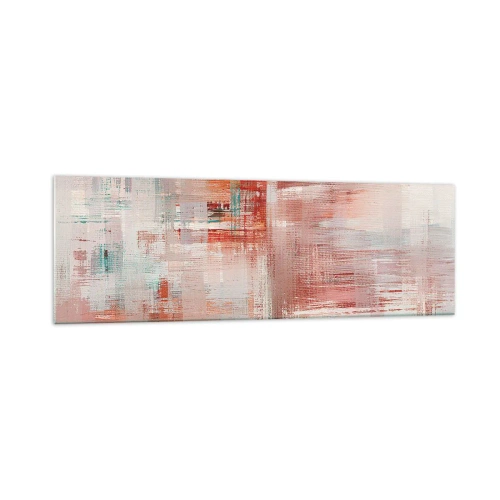 Glastavla - Bild på glas - Dimmigt. Rosa - 160x50 cm