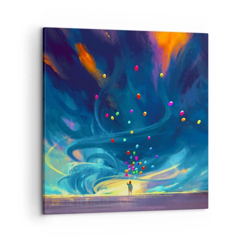 Canvastavla - Bild på duk - Blå vind - 50x50 cm
