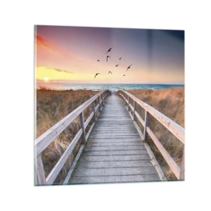 Glastavla - Bild på glas - Startbana - 50x50 cm