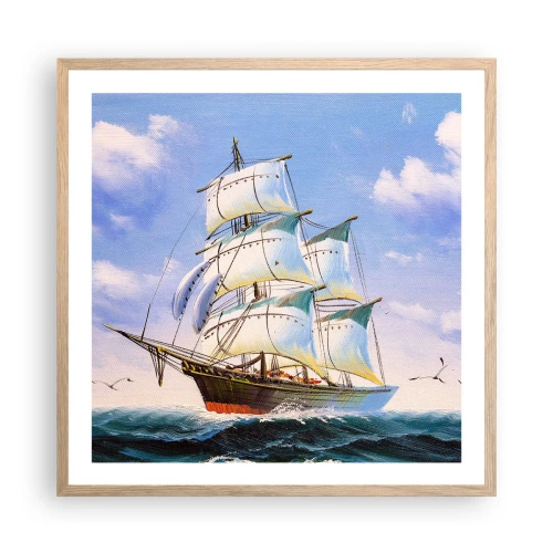 Affisch i ram av ljusek - Stolt med vinden - 60x60 cm