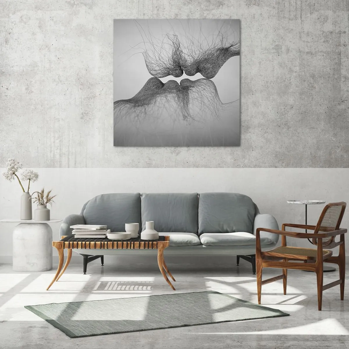 Glastavla - Bild på glas - Vindens kyss - 70x70 cm