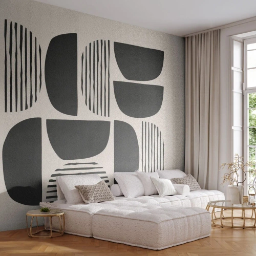 Fototapet på mått Självhäftande Deluxe Sticker - Arrangemang med halvor - Boho, Bit, Minimalism