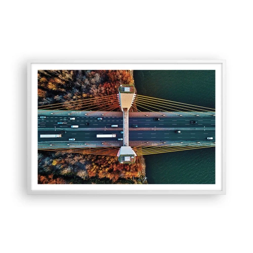 Affisch i vit ram - Bortom vatten, bortom skog - 91x61 cm