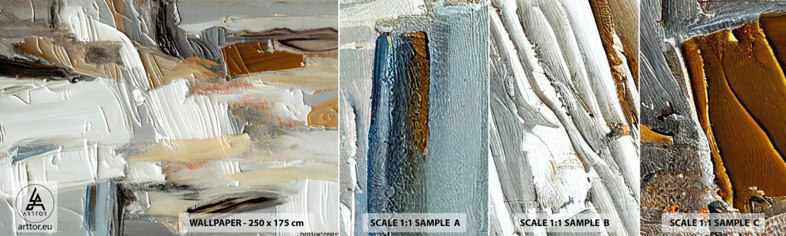 Fototapet Prov Standard Eco - Färgstarka lager på lager - Bit, Måla, Målning - 100x30 cm