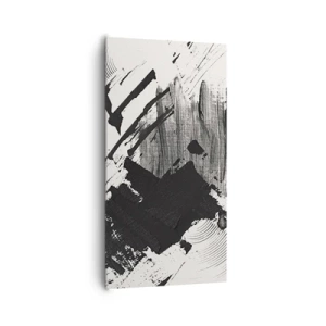 Canvastavla - Bild på duk - Abstraktion - uttrycket av svart - 65x120 cm