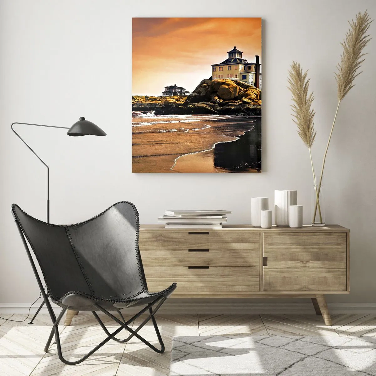 Glastavla - Bild på glas - Västkustens elegans - 50x70 cm
