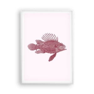 Affisch i vit ram - En invånare i exotiska vatten - 70x100 cm