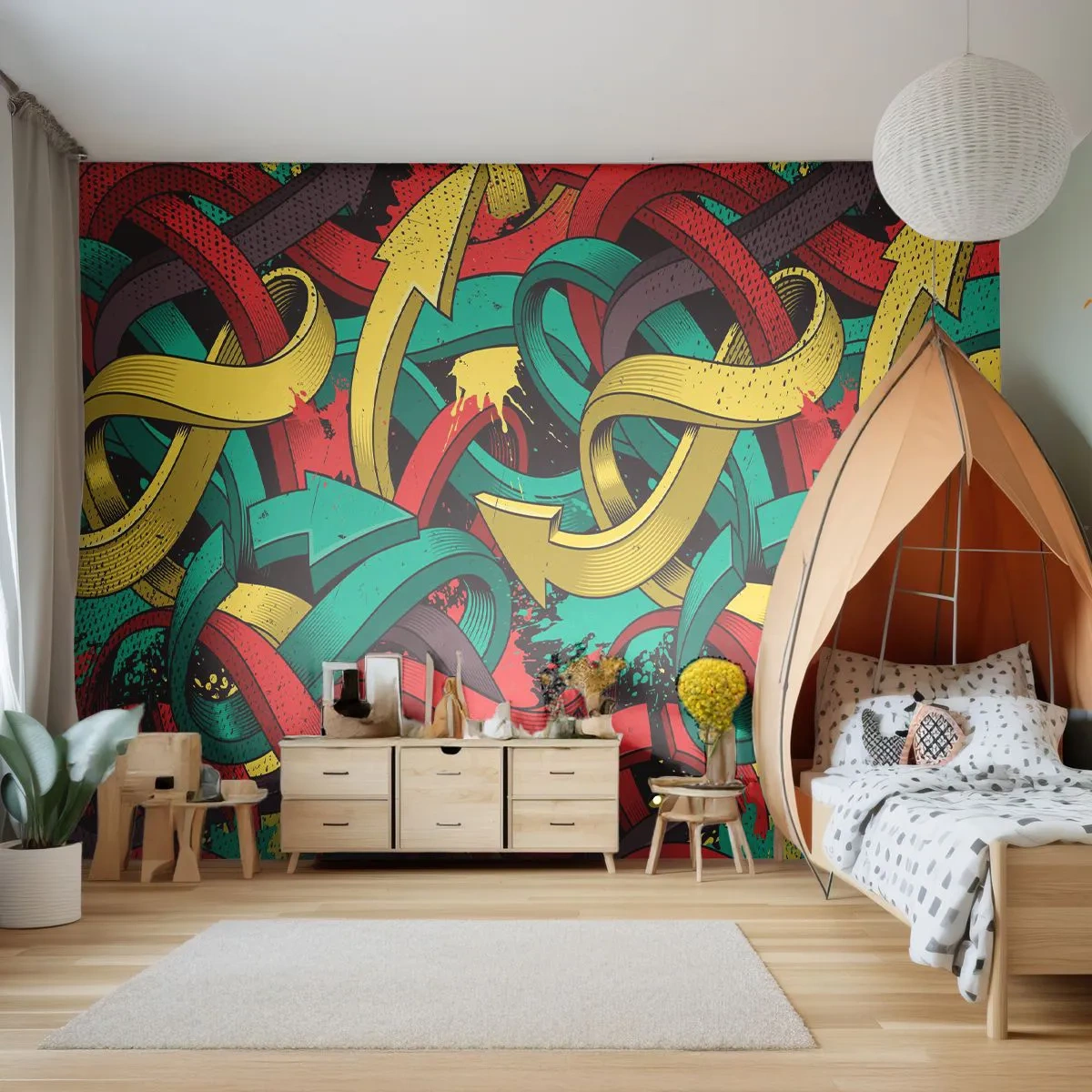 Fototapet Standard Eco - Vilken väg till målet? - Abstraktion, Bit, Serietidning - 200x140 cm