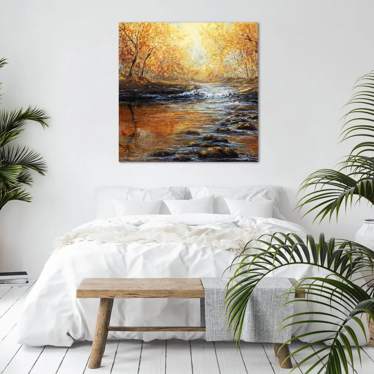 Canvastavla - Bild på duk - Gyllene bäck - 30x30 cm