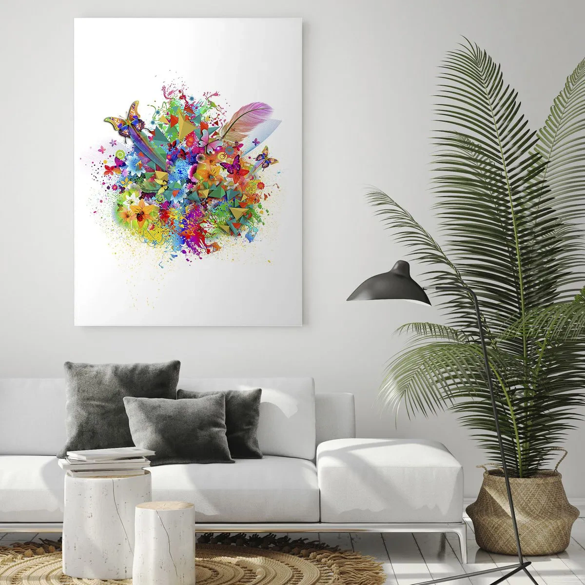 Glastavla - Bild på glas - Glädjebukett - 50x70 cm