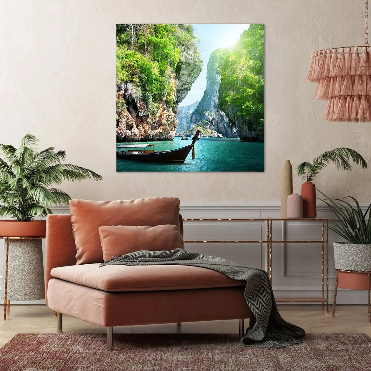 Canvastavla - Bild på duk - Inbjudan till exotisk resa - 40x40 cm