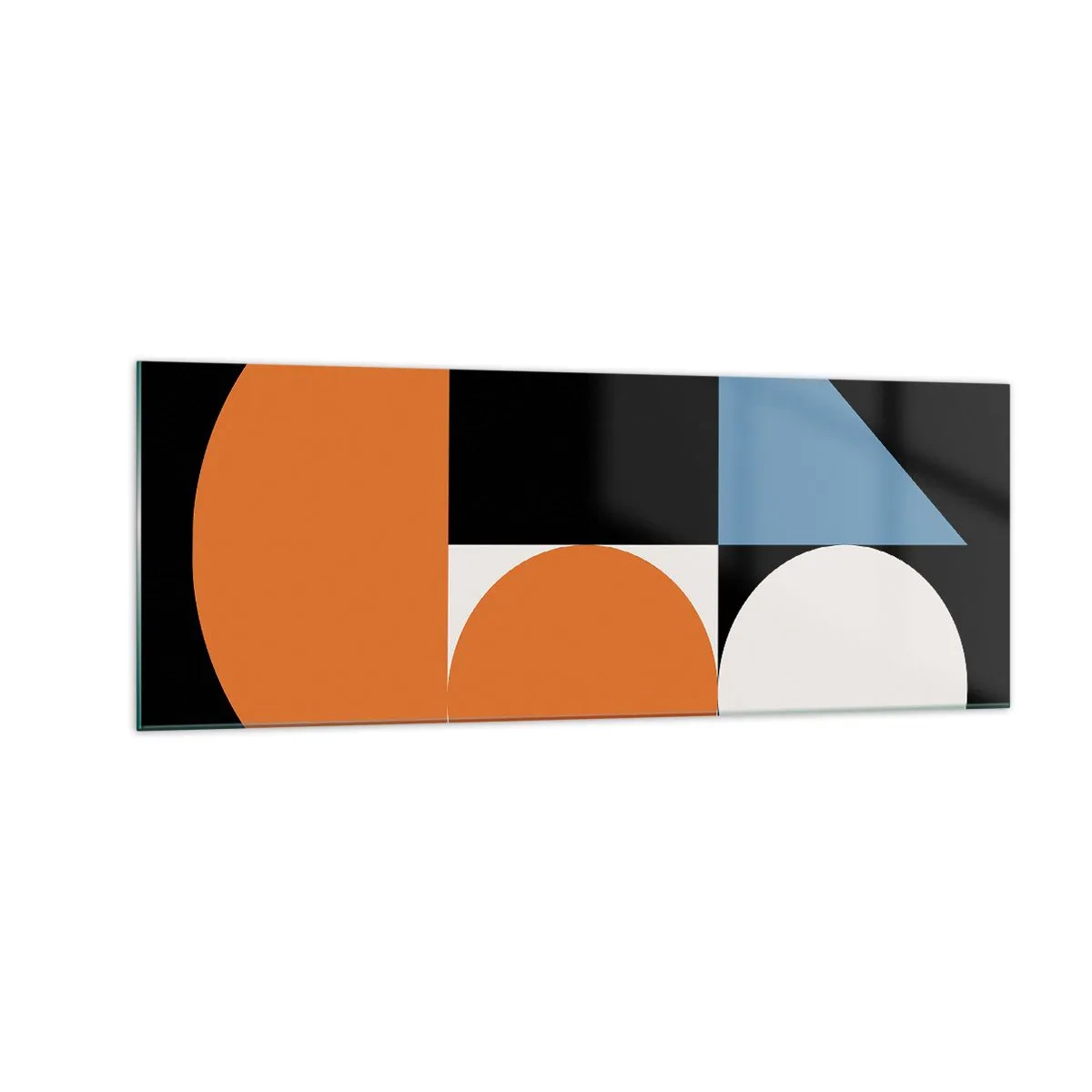 Glastavla - Bild på glas - Geometriska figurer - 140x50 cm
