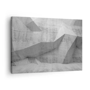 Canvastavla - Bild på duk - Geometriska betongformer i grått - 70x50cm - En riktig utmaning - Modern väggdekoration för vardagsrum och sovrum ARTTOR