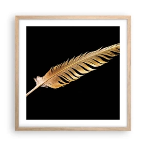 Affisch i ram av ljusek - Fjäder... - 50x50 cm