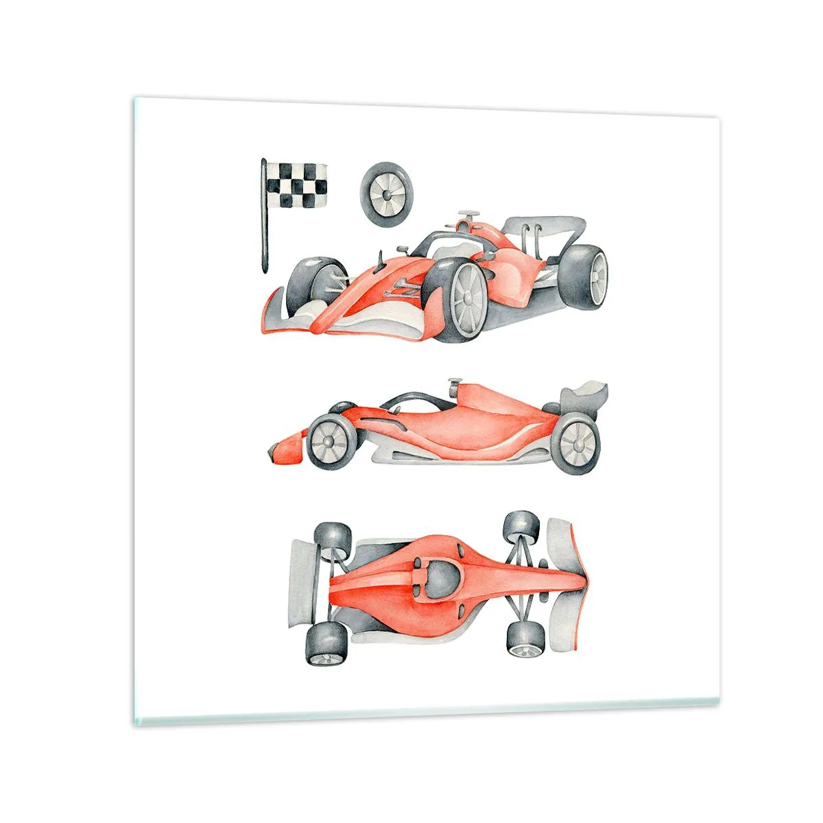 Glastavla - Bild på glas - Att komma ikapp en dröm - 60x60 cm