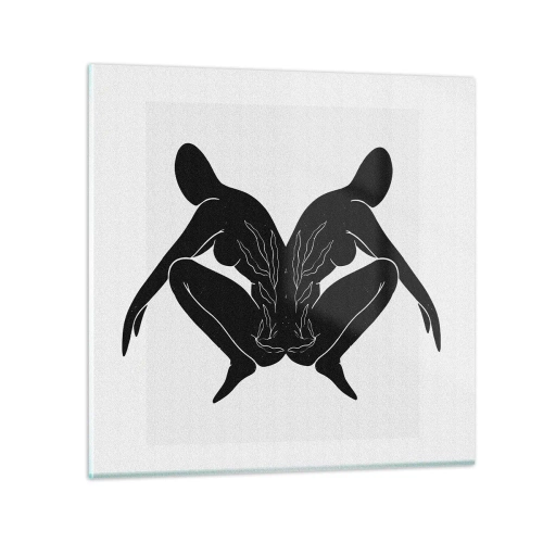 Glastavla - Bild på glas - En delad själ - 60x60 cm