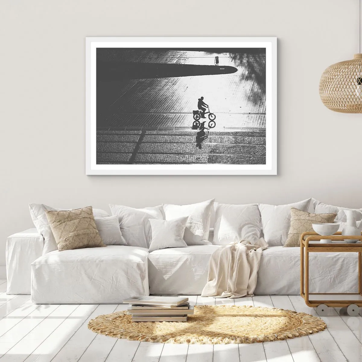 Affisch i vit ram - Rakt fram genom staden - 70x50 cm