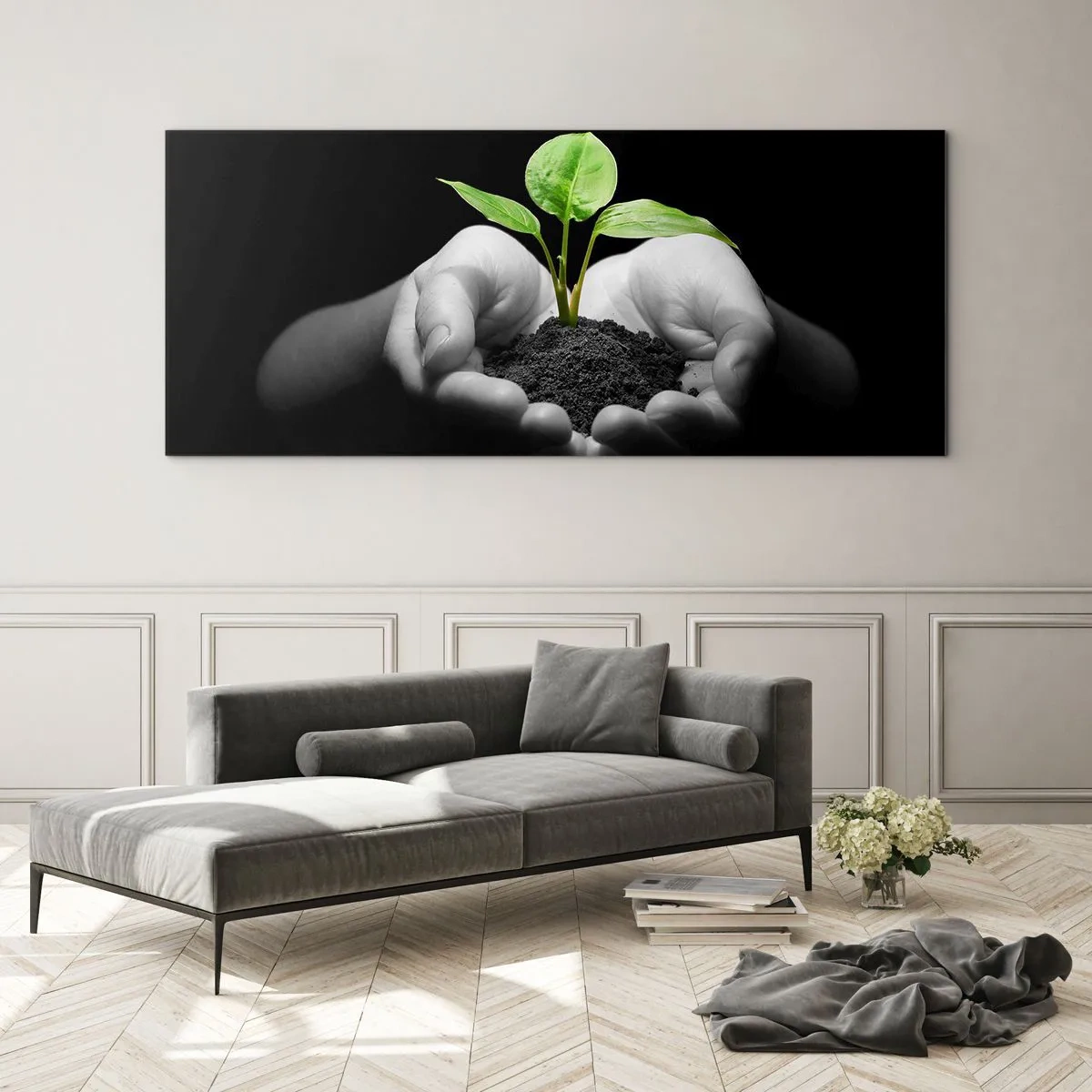 Glastavla - Bild på glas - Jag älskar naturen och skyddar den - 100x40 cm