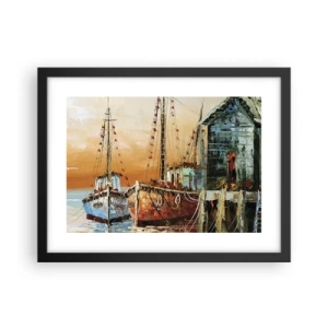 Affisch i svart ram - Lugn hemresa - 40x30 cm