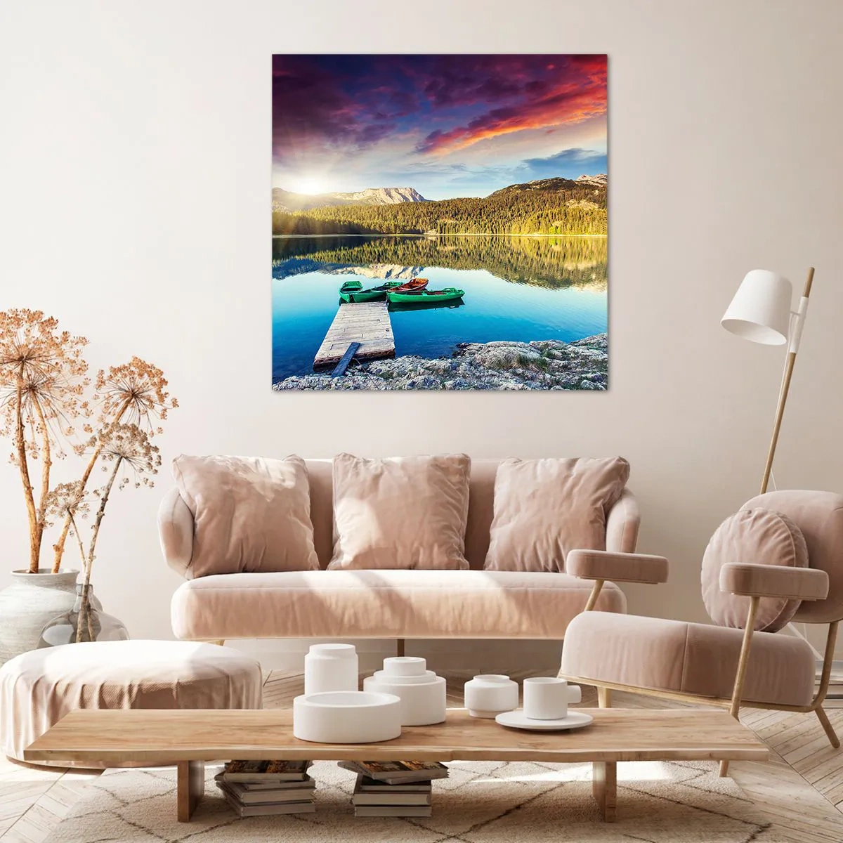 Canvastavla - Bild på duk - Vid spegelklart vatten - 40x40 cm