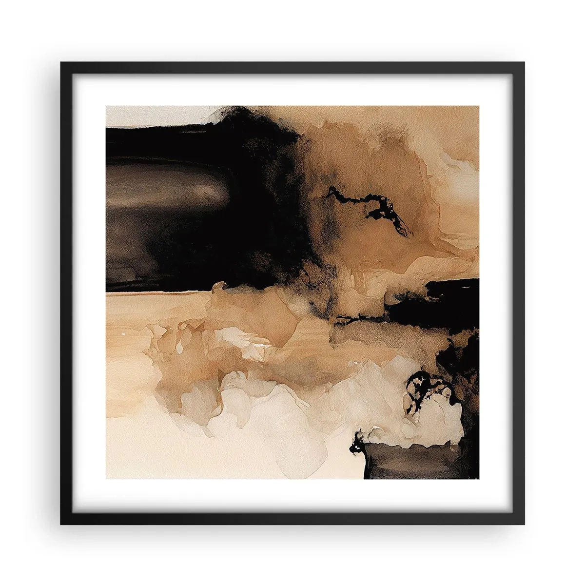 Affisch i svart ram - Intrigerande abstraktion - 50x50 cm