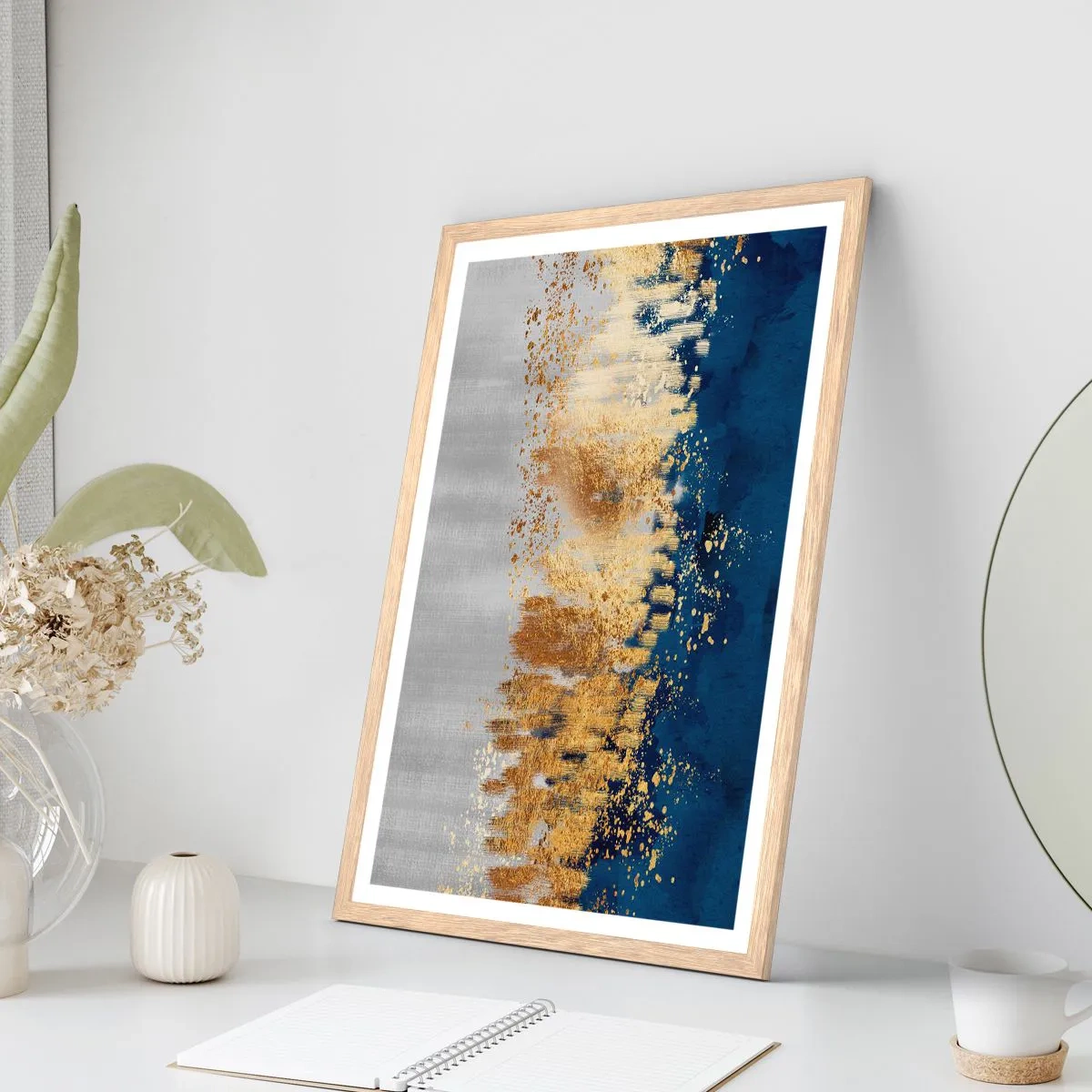 Affisch i ram av ljusek - Modern komposition med blixt - 70x100 cm