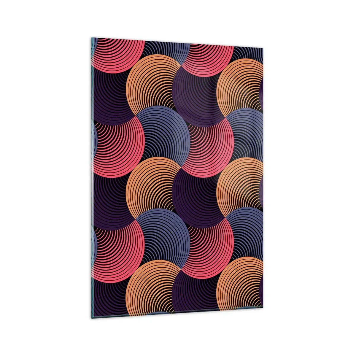 Glastavla - Bild på glas - I en cirkulär rytm - 80x120 cm