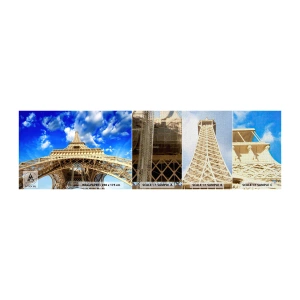 Provbit av fototapet Premium Canvas - Nå himlen och molnen - Stad, Paris, Eiffeltornet - 100x30 cm