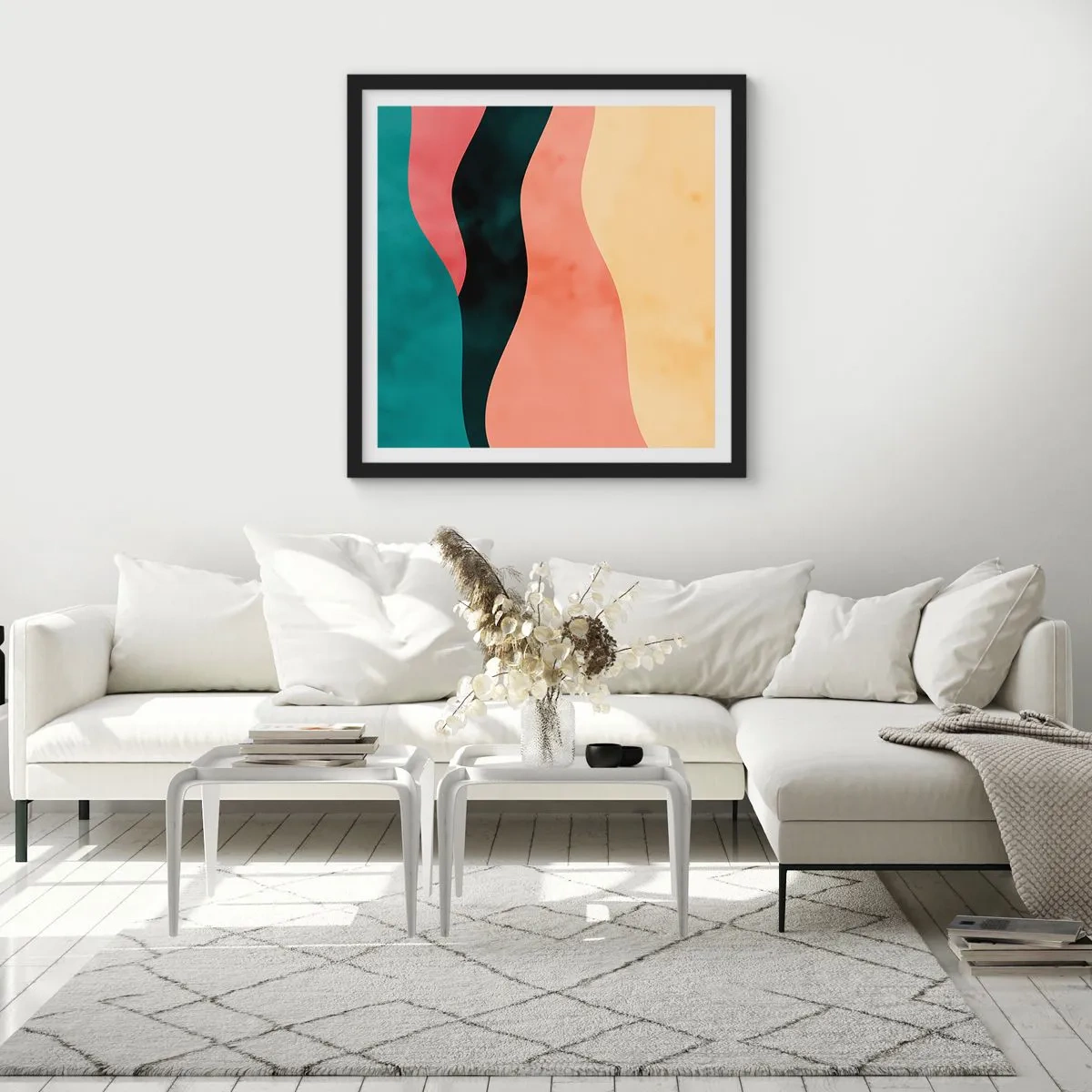 Affisch i svart ram - Enig oenighet - 60x60 cm