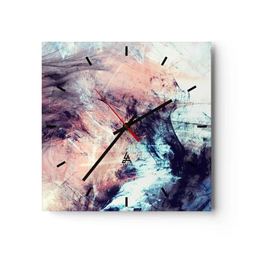 Väggklocka - Klocka på glas - Känn vinden - 30x30 cm