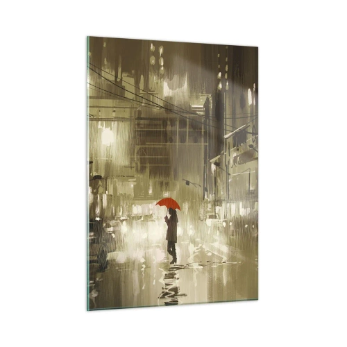 Glastavla - Bild på glas - Själv, men inte ensam - 50x70 cm