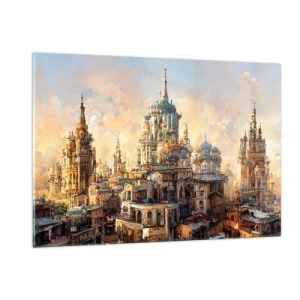 Glastavla - Bild på glas - Städernas stad - 120x80 cm