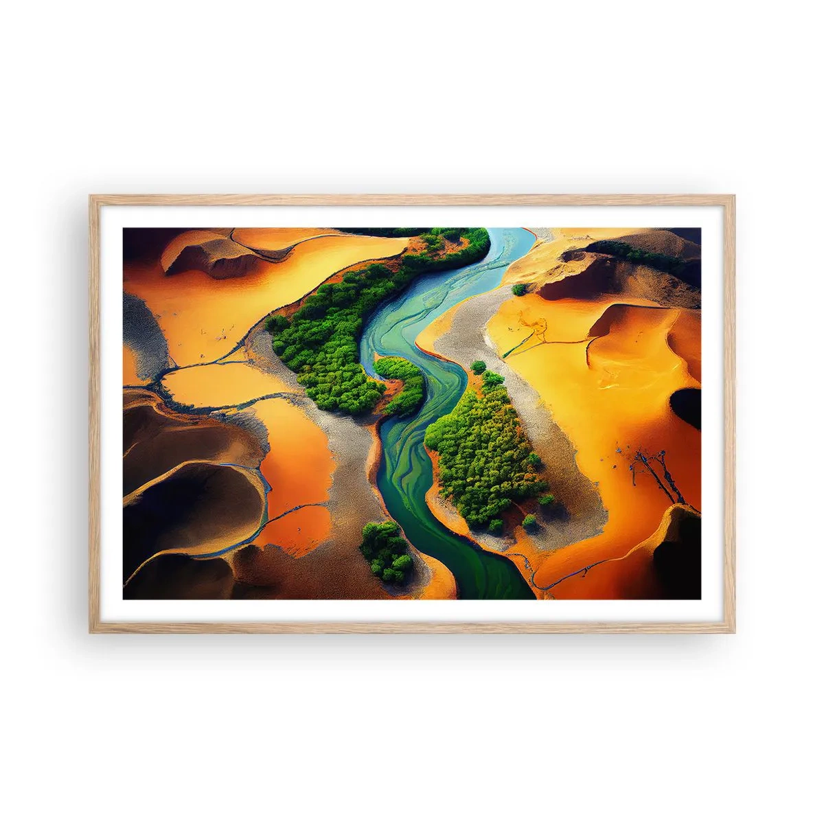 Affisch i ram av ljusek - Livgivande flod - 91x61 cm