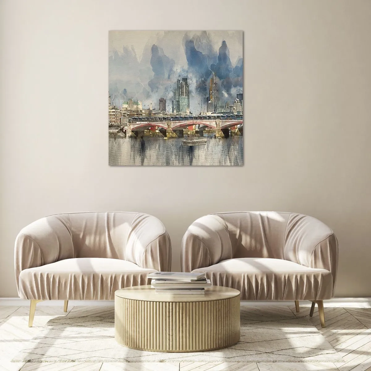 Glastavla - Bild på glas - London i hela sin prakt - 40x40 cm