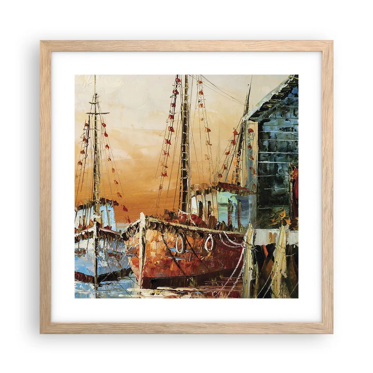 Affisch i ram av ljusek - Lugn hemresa - 40x40 cm