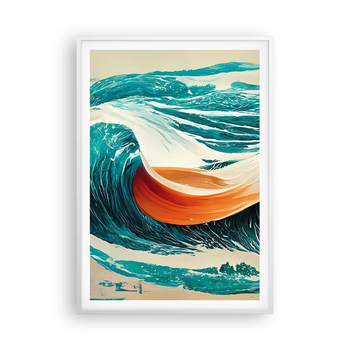 Affisch i vit ram - Surfarens dröm - 70x100 cm