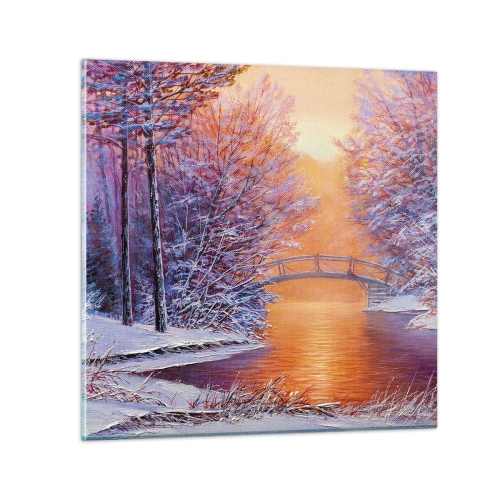 Glastavla - Bild på glas - Låt oss mötas här - 50x50 cm