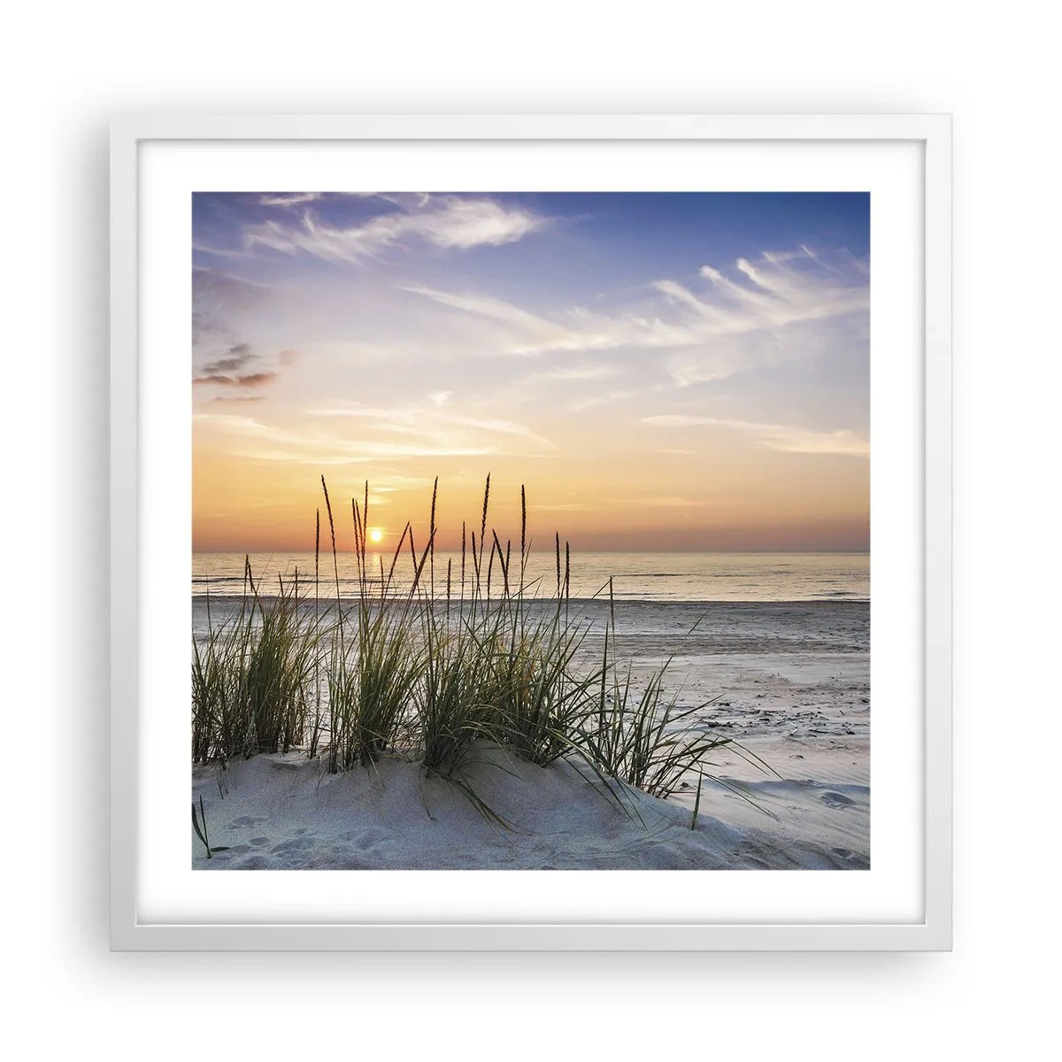 Affisch i vit ram - Titta, tänk, känn - 50x50 cm