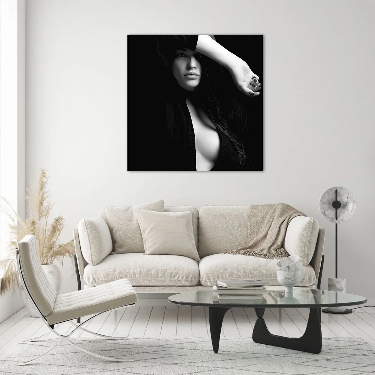 Glastavla - Bild på glas - Förförelsens skola - 60x60 cm