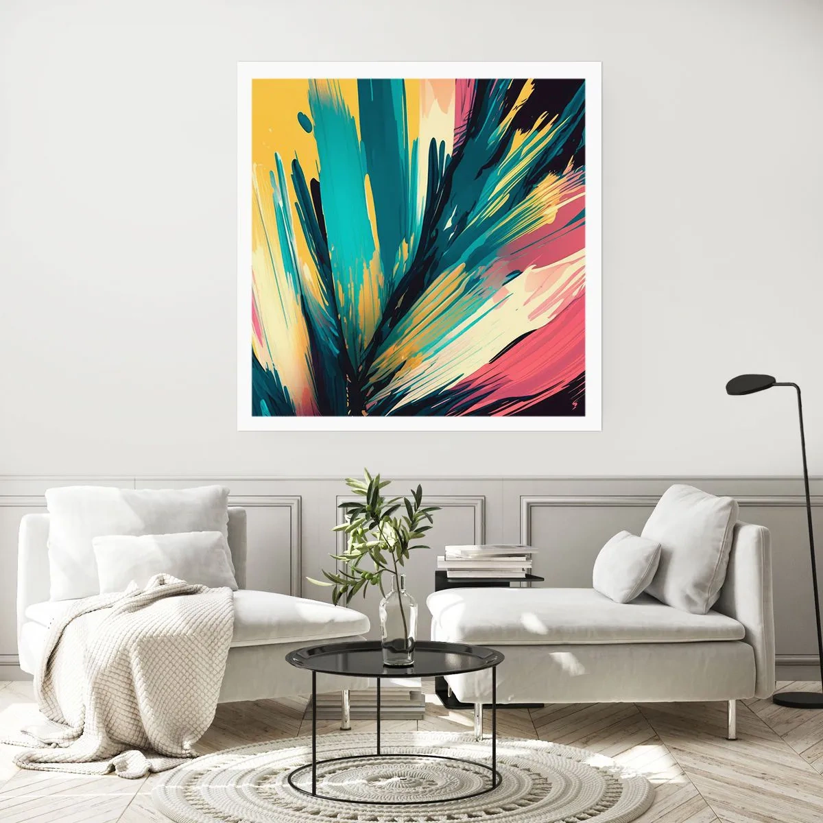 Affisch - Komposition - en explosion av glädje - 30x30 cm