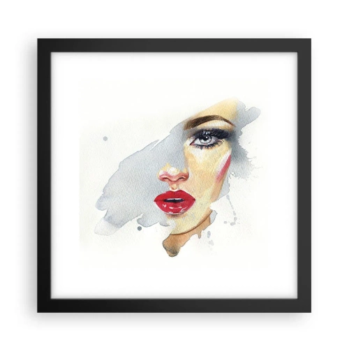 Affisch i svart ram - Reflektion i vattendroppe - 30x30 cm