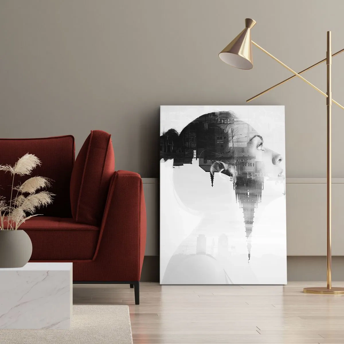 Canvastavla - Bild på duk - På rutans båda sidor - 45x80 cm