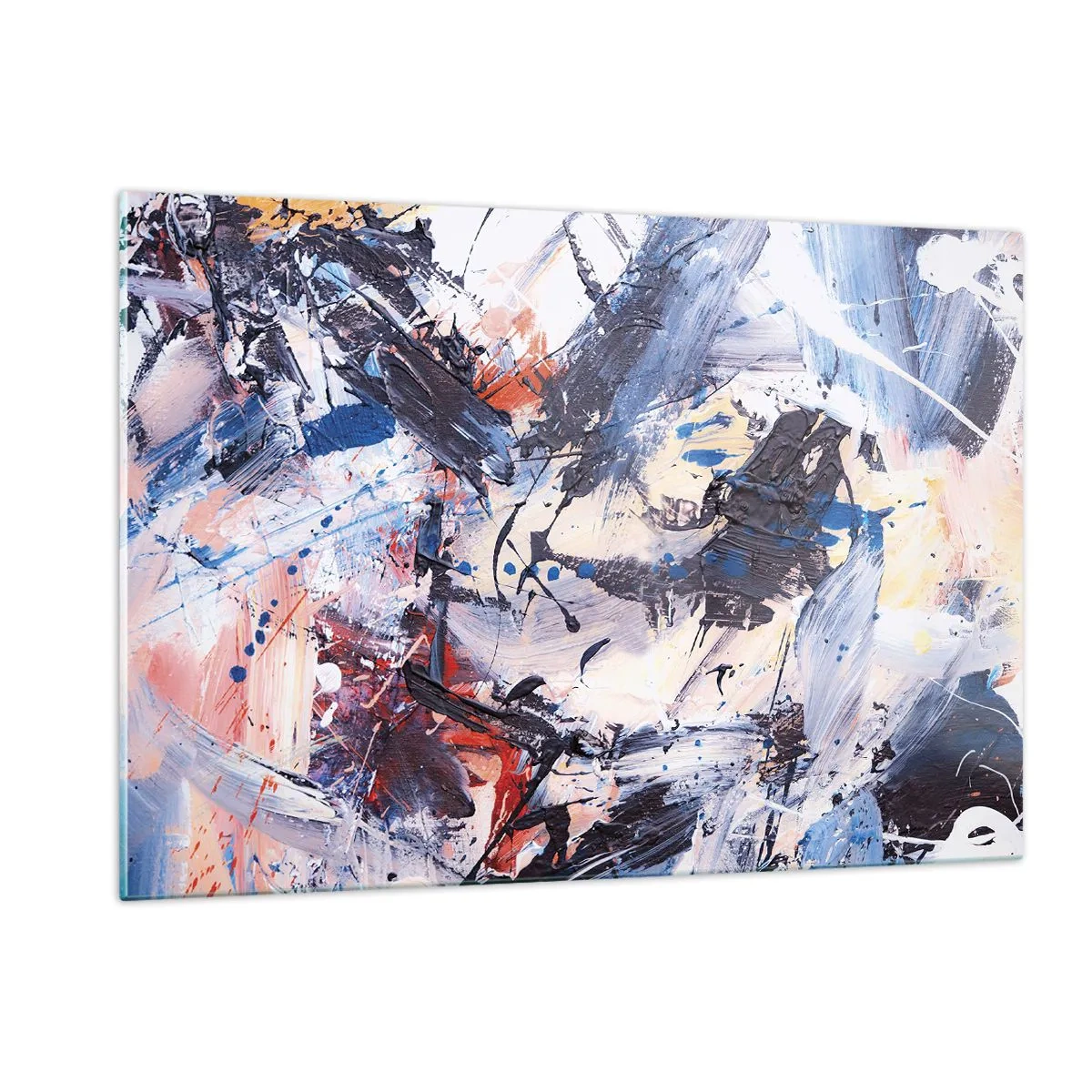 Glastavla - Bild på glas - Abstraktionen galna dans - 120x80 cm