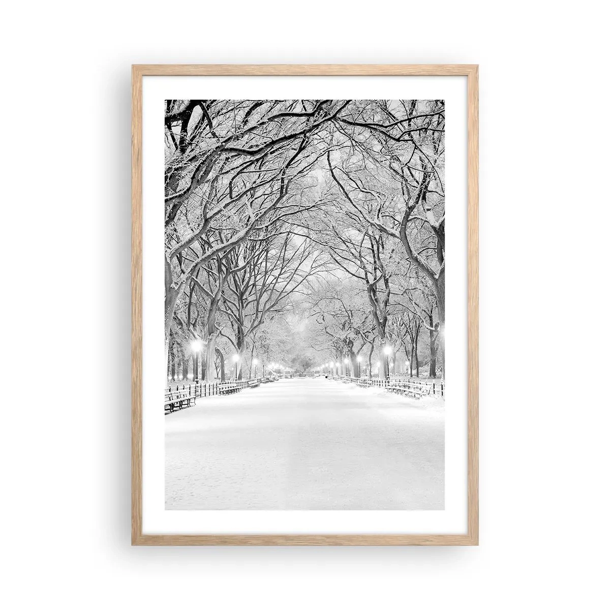 Affisch i ram av ljusek - De fyra årstiderna - vinter - 50x70 cm