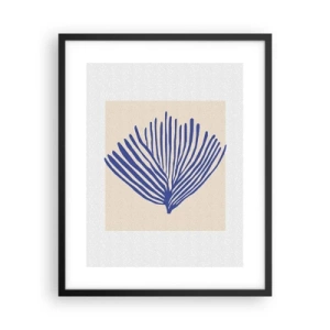 Affisch i svart ram - Blå solfjäder - 40x50 cm