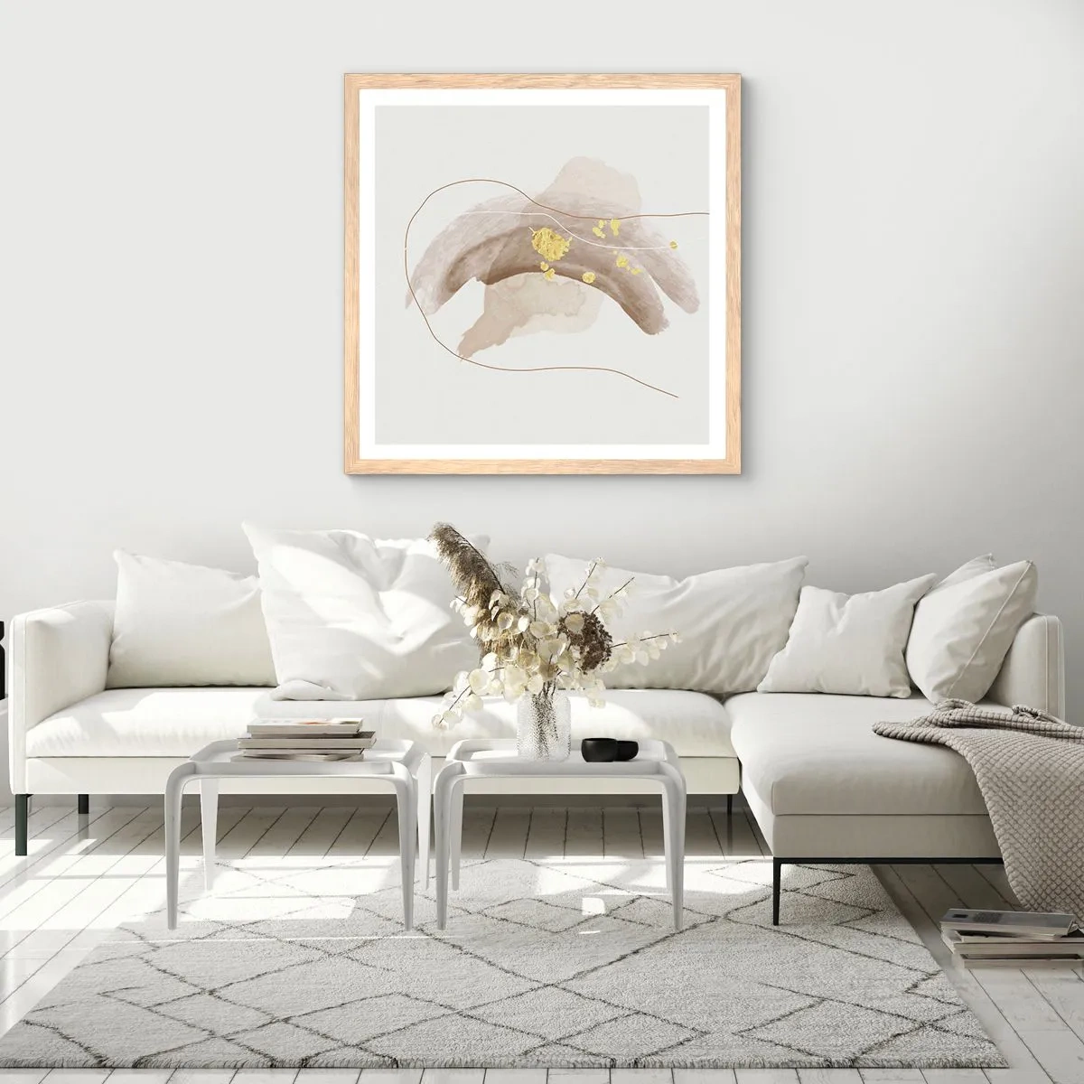 Affisch i ram av ljusek - Träffat i rummet - 60x60 cm