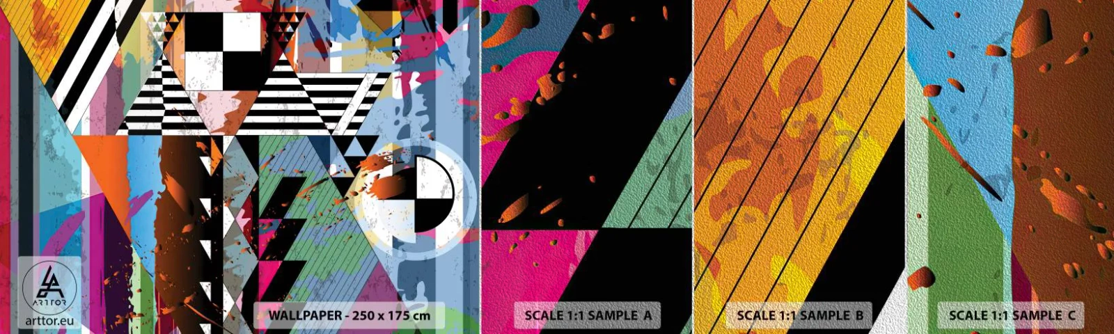 Provbit av fototapet Premium Sand - Geometriskt och organiskt - Abstraktion, Bit, Modern konst - 100x30 cm