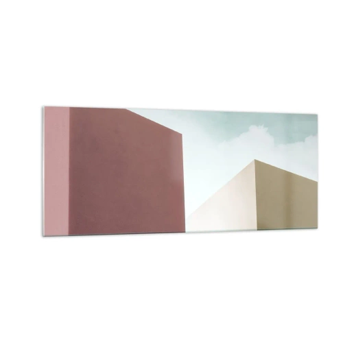 Glastavla - Bild på glas - Geometri av en solig sommar - 100x40 cm