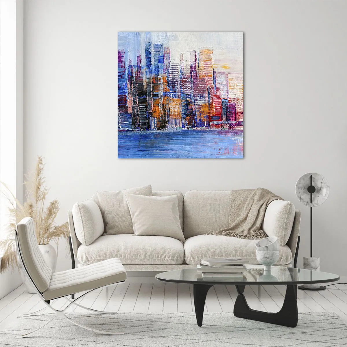Glastavla - Bild på glas - En glädjefylld metropol - 30x30 cm