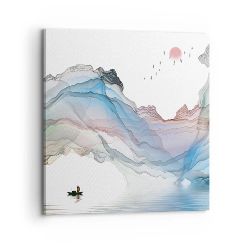 Canvastavla - Bild på duk - Mot kristallfjäll - 70x70 cm